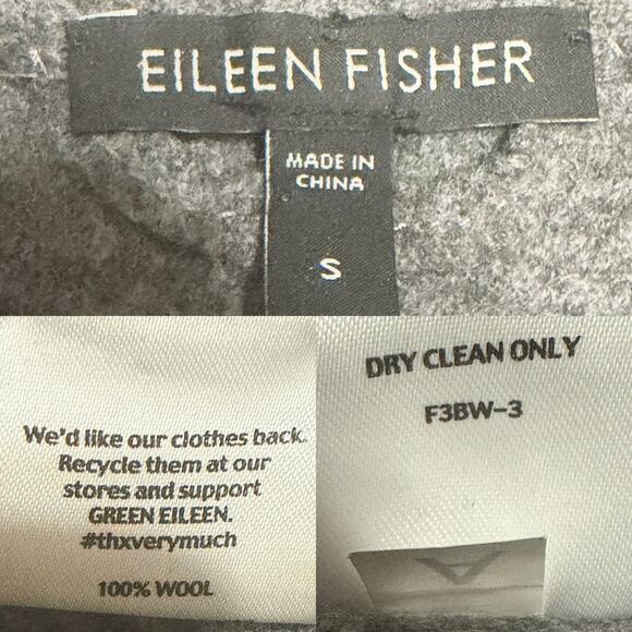 Eileen Fisher Boiled Wool High Collar Coat Womens Small - Picture 12 of 13